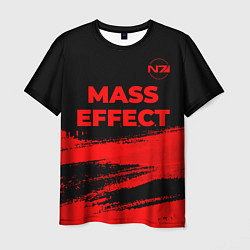 Футболка мужская Mass Effect - red gradient посередине, цвет: 3D-принт