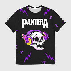 Футболка мужская Pantera неоновый череп, цвет: 3D-принт
