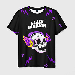 Футболка мужская Black Sabbath неоновый череп, цвет: 3D-принт