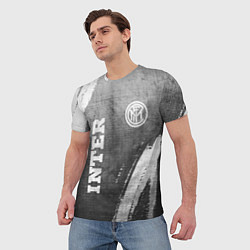 Футболка мужская Inter - grey gradient вертикально, цвет: 3D-принт — фото 2