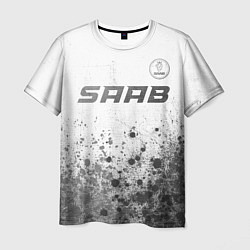 Футболка мужская Saab - white gradient посередине, цвет: 3D-принт