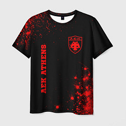 Футболка мужская AEK Athens - red gradient вертикально, цвет: 3D-принт
