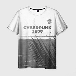 Футболка мужская Cyberpunk 2077 - white gradient посередине, цвет: 3D-принт