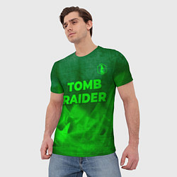 Футболка мужская Tomb Raider - green gradient посередине, цвет: 3D-принт — фото 2