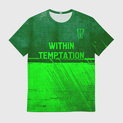 Футболка мужская Within Temptation - green gradient посередине, цвет: 3D-принт
