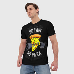 Футболка мужская No pain - no pizza, цвет: 3D-принт — фото 2