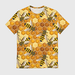 Футболка мужская Пчелиный цветной паттерн, цвет: 3D-принт