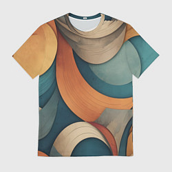 Мужская футболка Абстракция теплые контрасты