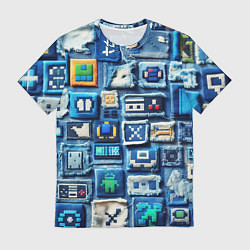 Футболка мужская Пэчворк с геймерскими знаками, цвет: 3D-принт