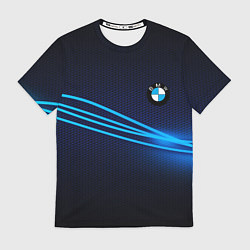Футболка мужская BMW line blue, цвет: 3D-принт