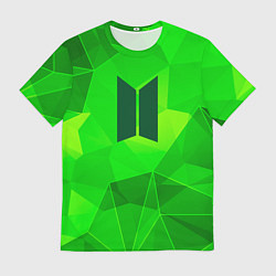 Футболка мужская BTS green poly, цвет: 3D-принт