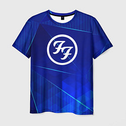 Футболка мужская Foo Fighters blue poly, цвет: 3D-принт