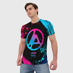 Футболка мужская Linkin Park 2024 - neon gradient, цвет: 3D-принт — фото 2