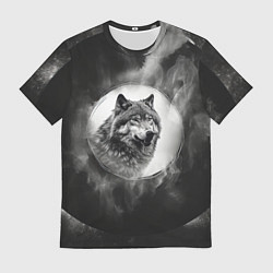 Футболка мужская Голова серого волка, цвет: 3D-принт