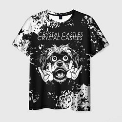 Футболка мужская Crystal Castles рок пес, цвет: 3D-принт