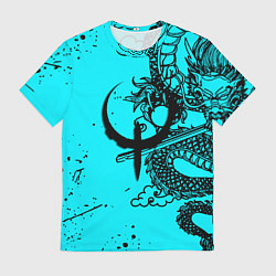 Футболка мужская Quake текстура дракон, цвет: 3D-принт