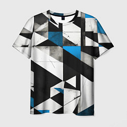 Футболка мужская Black and blue abstraction on a white background, цвет: 3D-принт