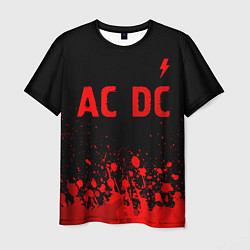 Футболка мужская AC DC - red gradient посередине, цвет: 3D-принт