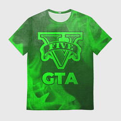 Футболка мужская GTA - green gradient, цвет: 3D-принт