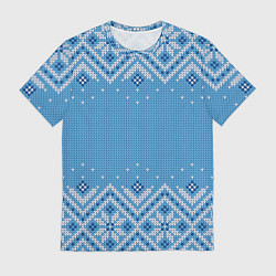 Футболка мужская Вязаный скандинавский орнамент, цвет: 3D-принт