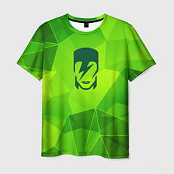 Футболка мужская David Bowie green poly, цвет: 3D-принт