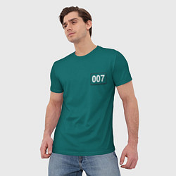 Футболка мужская Игрок 007 - Игра в кальмара, цвет: 3D-принт — фото 2