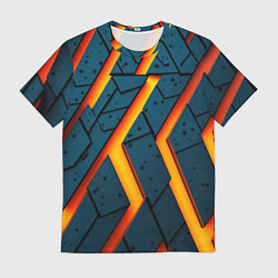 Футболка мужская Металлическая броня и оранжевое свечение, цвет: 3D-принт