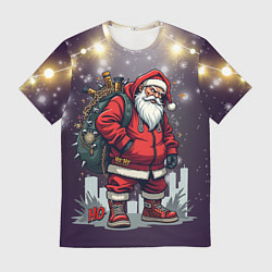Футболка мужская Санта с мешком, цвет: 3D-принт
