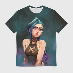 Футболка мужская Джинкс голубой дым, цвет: 3D-принт