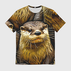 Футболка мужская Выдры, цвет: 3D-принт