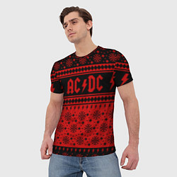 Футболка мужская ACDC christmas sweater, цвет: 3D-принт — фото 2