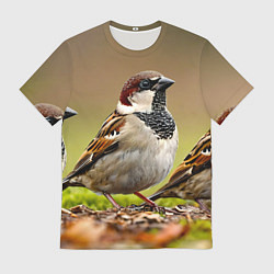 Футболка мужская Воробей, цвет: 3D-принт