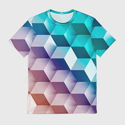 Футболка мужская Объёмные разноцветные градиентные кубы, цвет: 3D-принт