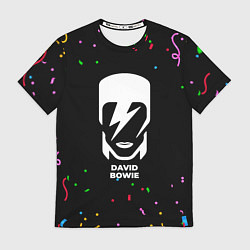Футболка мужская David Bowie конфети, цвет: 3D-принт