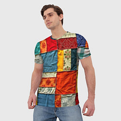Футболка мужская Пэчворк из ярких тканей, цвет: 3D-принт — фото 2