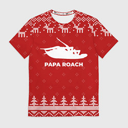 Футболка мужская Новогодний Papa Roach с оленями, цвет: 3D-принт