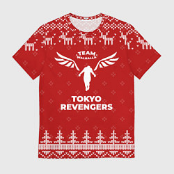Футболка мужская Новогодний Tokyo Revengers с оленями, цвет: 3D-принт