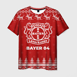 Футболка мужская Новогодний Bayer 04 с оленями, цвет: 3D-принт