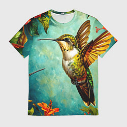 Футболка мужская Колибри в природе, цвет: 3D-принт