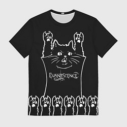 Футболка мужская Evanescence: cat rock, цвет: 3D-принт