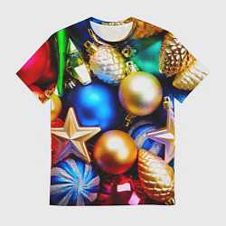 Футболка мужская Новогодние украшения, цвет: 3D-принт