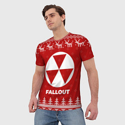 Футболка мужская Новогодний Fallout с оленями, цвет: 3D-принт — фото 2