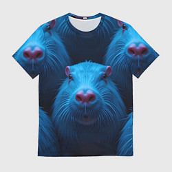 Футболка мужская Синие капибары, цвет: 3D-принт