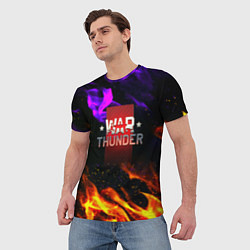 Футболка мужская Warthunder neon flame, цвет: 3D-принт — фото 2