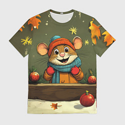 Футболка мужская Новогодний грызун, цвет: 3D-принт
