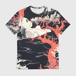 Мужская футболка Паттерн с деревьями в японском стиле - нейросеть