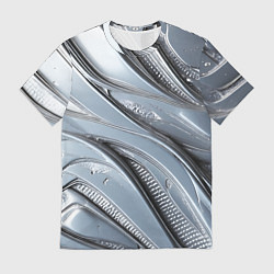 Футболка мужская Полированный металл серебряный, цвет: 3D-принт