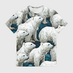 Футболка мужская Свора белых медведей, цвет: 3D-принт