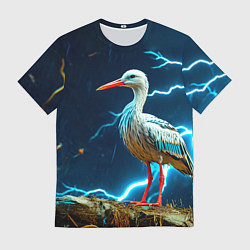 Футболка мужская Аист и гроза, цвет: 3D-принт