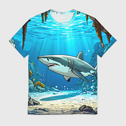 Футболка мужская Акула в океане, цвет: 3D-принт